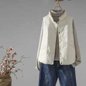 Manteau long en molleton noir de style coréen pour femmes taille XL veste de gilet d'hiver avec manches bouffantes matelassées vêtements d'hiver imprimés - Product Image 6