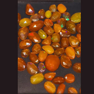 อัญมณีโรสคัทแบบเหลี่ยมเพชรพลอยสีเหลืองโอปอลจากเอธิโอเปีย62ชิ้น7มม.-15มม. 48cts อัญมณีหลวมจำนวนมากสำหรับขาย - Product Image 2