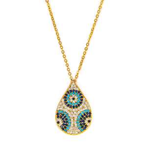 Collar de oro Chapado en circón con diseño de gota Estilo de cuentas de moda - Product Image 1