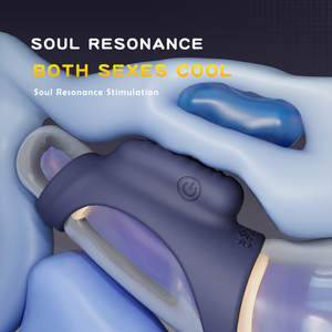 Mainan seks dewasa pria, cincin pijat getaran prostat dengan cincin kunci sperma kunci Delay pasangan Shock ganda mainan cincin Stimulator - Product Image 3