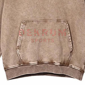 Latest Acid Wash <b>Hoodie</b> for Adults Long Sleeve Breathable Winter Easy Fashion Adult Clothing Zipper ODM Supply Applique Solid - Product Image 5