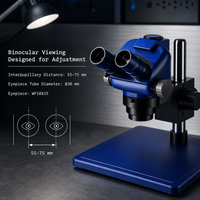Microscope stéréo de précision à zoom continu 0,65X-5,5X, distance de travail de 115 mm pour l'inspection électronique et de bijoux