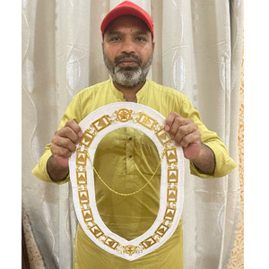 Masonic <b>Chain</b> Collar Order of the Eastern Star <b>Gold</b> Plated with Purple Velvet Premium Quality Regalia <b>chain</b> collar all designs - Product Image 4