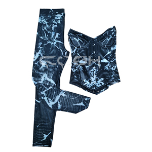 Black Marble Pattern Body Shaper <b>Corset</b> Top With Fitness Leggings Set - Product Image 6