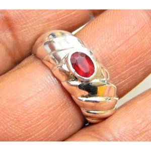 แหวนพลอยทับทิมธรรมชาติเงิน925K ทำด้วยมือแหวนแต่งงานของขวัญสำหรับ Her-R0331-GS - Product Image 3