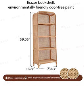 Bibliothèque en rotin faite à la main mobilier d'intérieur en rotin pour la décoration du salon fabriqué au Vietnam - Product Image 5