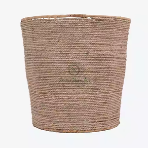 Jardinière ronde décorative en jonc de mer pour la maison, le jardin, l'intérieur écologique et le stockage des plantes - Product Image 3