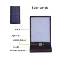 프리미엄 품질 할인 동향 48 LED 태양 전원 모션 활성화 야외 보안 빛 W/장착 극 (블랙)