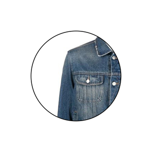 Chaqueta vaquera con cuello levantado para hombre de alta calidad estilo High Street con lavado deshilachado y lejía nueva moda al por mayor - Product Image 3