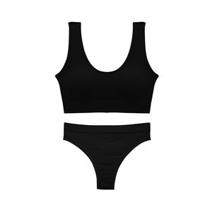 Ensemble soutien-gorge et culotte grande taille avec bretelles fixes et armatures, sous-vêtements traditionnels pour femmes - Product Image 3