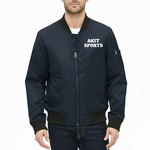 Blouson d'hiver pour homme de qualité supérieure, coupe bomber, coupe-vent, respirant, col en V, fermeture éclair sur le devant, logo, vêtement décontracté, couleur personnalisée - Product Image 1