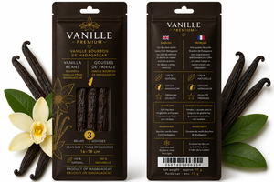 Vanille Premium Bourbon, gousses de vanille de Madagascar, 3 gousses, 16-18 cm, qualité supérieure, 100% naturel, 24 kg - Product Image 2