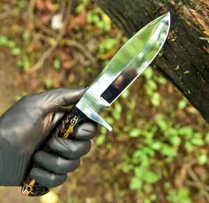 Vente chaude Couteau de chasse à lame fixe fait main personnalisé Haute qualité Survie en plein air Camping Lame en acier à haute teneur en carbone avec étui - Product Image 2