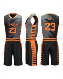 Maillots de basket-ball professionnels personnalisés pour hommes chemise ensembles courts uniformes de basket-ball à séchage rapide du collège vierge - Product Image 1