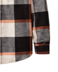 Chemise à carreaux pour homme, manches longues, boutonnée, style décontracté en flanelle, noir, gris, couleur rouille, fabricant sur mesure, vente en gros, OEM - Product Image 6