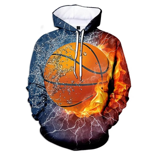 2023 nueva Sudadera con capucha de baloncesto para hombres, Jersey informal de gran tamaño, bordado 3D fresco, ropa deportiva de manga larga de lana tejida, 100% de algodón - Product Image 6