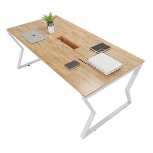Mesa de Conferencia MConcept HBMC011 180x90, Diseño Minimalista de Lujo, Patas de Acero, Panel de MDF, para Oficina, Escuela, Hoteles - Product Image 1