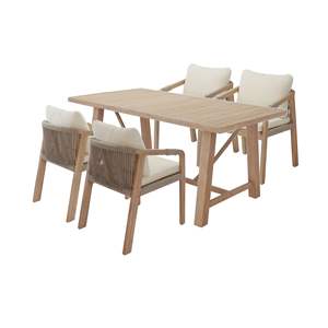 ชุดโซฟาและโต๊ะกาแฟไม้เนื้อแข็ง ดีไซน์มินิมอล เป็นมิตรกับสิ่งแวดล้อม สำหรับใช้งานกลางแจ้ง ปรับแต่งสีและโลโก้ได้ - Product Image 1