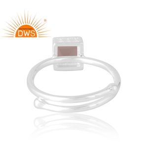 แหวนแบบเปิดสำหรับผู้หญิงอัญมณีสเตอร์ลิงเงินธรรมชาติแบบ925ได้รับความนิยมเครื่องประดับแบบสั่งทำสำหรับเป็นของขวัญ - Product Image 2