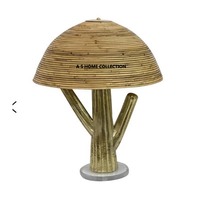 Design feuillu doré avec base en marbre blanc Lampe de table Hôtels et mariage Classique Éclaircissant Grande taille