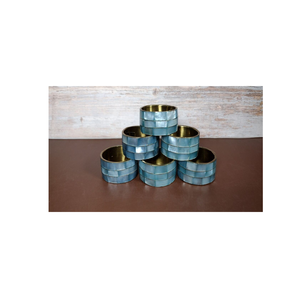 Anillos para Servilletas de Nácar con Incrustaciones de Latón, Porta Servilletas de Estilo Clásico con Diseño Redondo, Ecológicos para Fiestas - Product Image 6