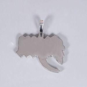 Pendentif alphabétique hip hop en or blanc 14 ct avec diamants vvs clarity - Product Image 2