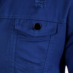 Veste en jean 100% coton pour homme, coupe classique élégante, design robuste, col montant, vêtement d'extérieur d'hiver, service OEM personnalisé, MOQ faible - Product Image 6