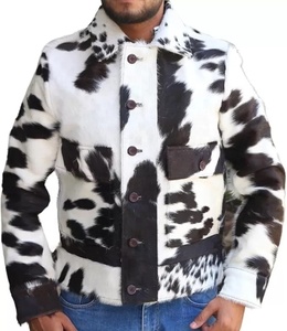 2025 último diseño hombres servicios OEM pelo de vaca en chaqueta de cuero personalizado bolsillo con cremallera chaquetas de cuero de piel de vaca para hombres - Product Image 3