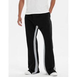 Custom Logo Men <b>Stacked</b> Flare <b>Joggers</b> Casual Canvas Sweatpants Pockets Street Wear Flare Trousers Custom Design Flare <b>Jogger</b> - Product Image 1