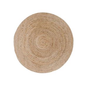 พรมปูพื้นทรงกลมถักจากปอกระเจา ทำมือ เป็นมิตรกับสิ่งแวดล้อม ไม่ลื่น ใช้ในห้องนั่งเล่น ใยธรรมชาติ เหมาะสำหรับการเดินทางและปิกนิก - Product Image 2