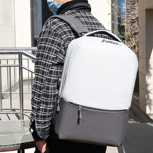 Mochila de poliéster impermeable de moda simple al por mayor cierre de cremallera duradero Puerto USB portátil multifuncional personalizable - Product Image 6