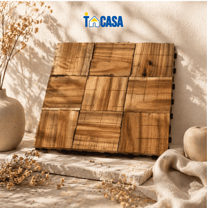 Baldosas de Madera Encajables de 30x30cm, Resistentes al Agua, para Exteriores, Balcón, Jardín, Patio, Suelo de Madera Maciza - Product Image 2