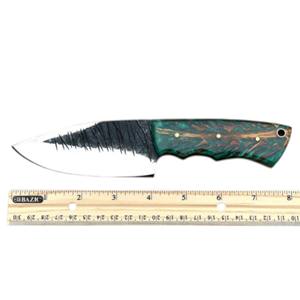 Couteau de chasse/camping en acier Damas fait main de 8 pouces, manche en résine, dureté 58HRC, garantie 3 ans, personnalisable OEM/ODM - Product Image 1