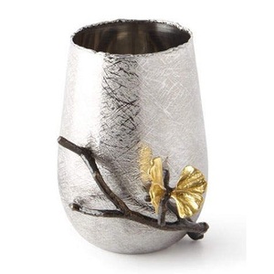 Vase de fleurs artificielles en aluminium poli or Pot de fleurs de taille et de forme personnalisées pour la maison et l'hôtel - Product Image 4