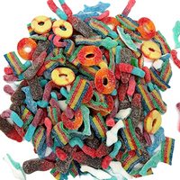 Bonbons gélifiés halal personnalisés, saveur pêche et myrtille, fabricant OEM