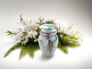 Royal Cremation Urn <b>for</b> Human <b>Ashes</b> Adult Funeral Affordable Urn <b>for</b> <b>Ashes</b> Diamond Cut Metal Urns Handmade - Product Image 2