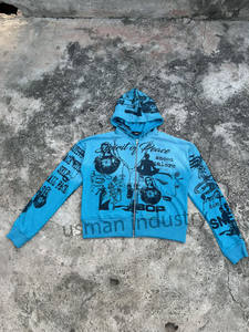 Sweat-shirts à capuche à fermeture éclair de qualité supérieure, 460 g/m², 100 % coton, confortables, impression sérigraphique, streetwear, sweat-shirts à capuche à fermeture éclair uniques personnalisés pour hommes - Product Image 5