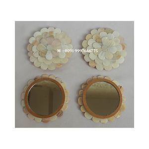 Latest Handmade White Mother Of Pearl And <b>Wooden</b> <b>Mirrors</b> <b>Round</b> Shape With Unique Design Finishing Polished Use For Pocket <b>Mirror</b> - Product Image 1