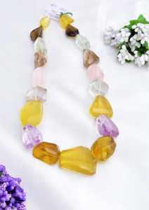 Collar de Piedras Preciosas Mixtas Facetadas, 16 Pulgadas, 796.40 Quilates, Cuentas Facetadas de Gemas Mixtas Naturales para la Elaboración de Joyería Fina - Product Image 2