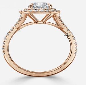 Intemporel élégant Double Halo coupe rayonnante Moissanite fleur Design bague de fiançailles Vintage symbole chrétien 925 plaqué argent - Product Image 4