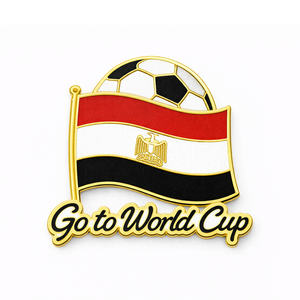 Épinglette de revers en métal émaillé personnalisée, souvenir de voyage sportif, drapeau national de l'Égypte - Product Image 2