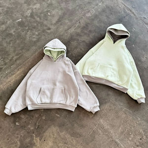 Sweat à capuche double couche surdimensionné en coton de haute qualité pour hommes Sweat-shirt à manches régulières personnalisé Sweat-shirt à capuche à double capuche pour hommes - Product Image 3