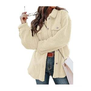 แจ็กเก็ตขนแกะเชอร์ปาสำหรับผู้หญิงอินเทรนด์ฤดูหนาวเสื้อโค้ทที่อบอุ่นมีกระเป๋าโอเวอร์ไซส์และกระดุมปิดเสื้อนอกให้ความอบอุ่นสำหรับฤดูหนาว/ฤดูใบไม้ร่วง - Product Image 3
