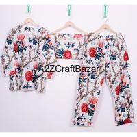 Ensemble de pyjama élégant pour femmes à imprimé floral, manches longues, col en V, 100% coton, doux, respirant, séchage rapide, vêtements de nuit décontractés