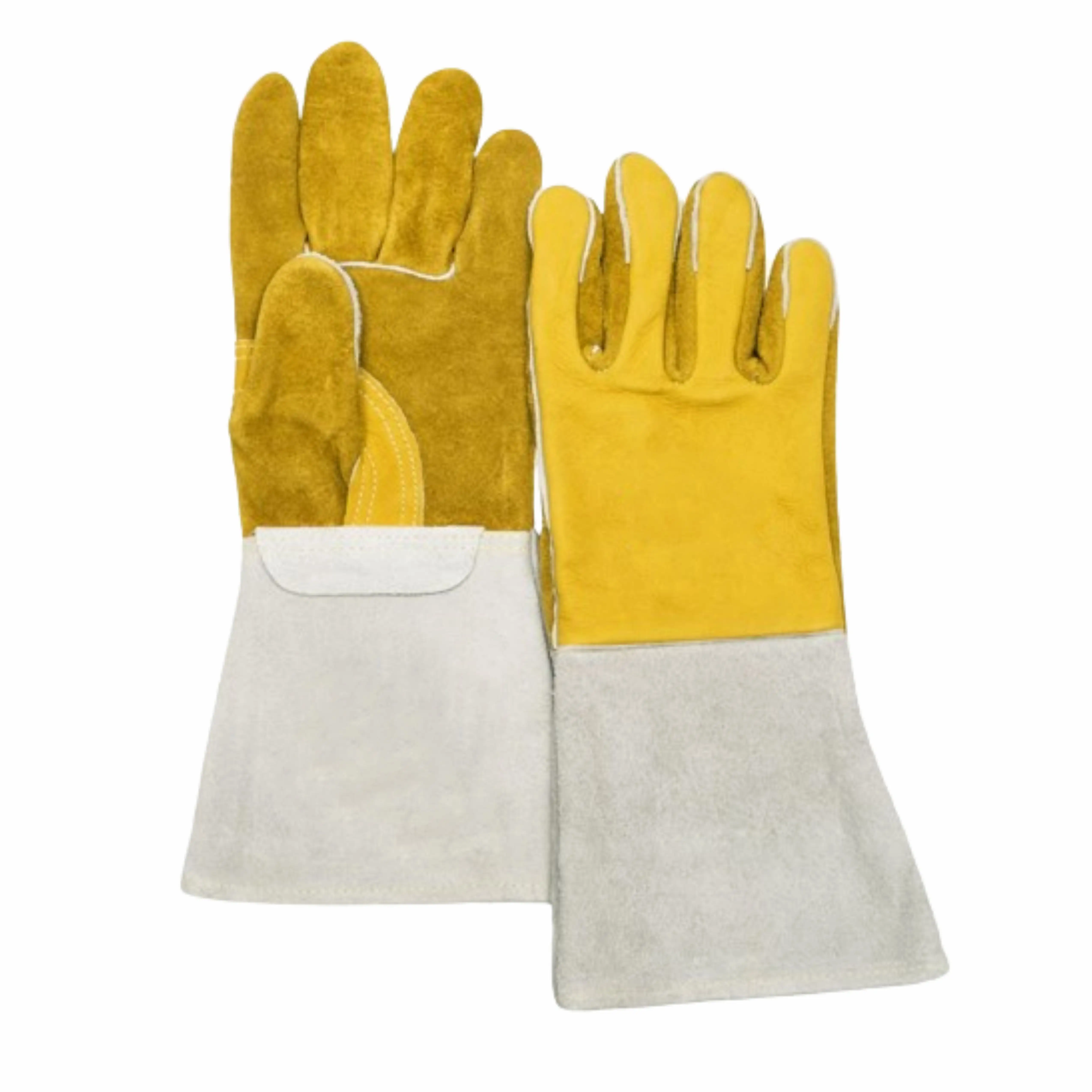プレミアム品質の牛革スプリットと牛革レザーtig溶接手袋頑丈な耐久性器用さ建設安全手袋
