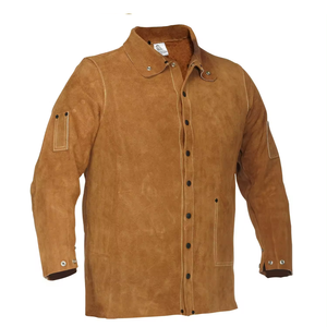Chaqueta protectora de soldadura de cuero dividido de vaca, ropa de trabajo de seguridad Industrial, traje ignífugo y anticorte para soldador - Product Image 1