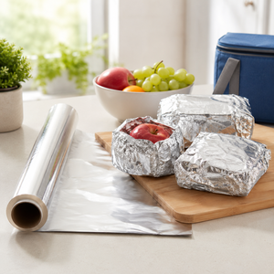 Custom 30cm 50m 16 Micron <b>Aluminum</b> Foil Roll Soft Food Grade Composited Foil Paper Coated and Embossed for Packaging Use - Product Image 2