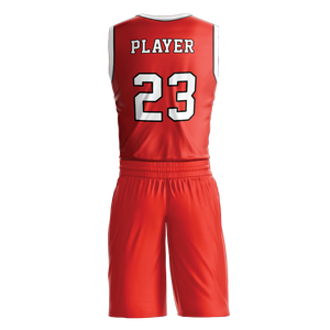 Uniformes de basket-ball personnalisés respirants et à séchage rapide pour adultes, fabriqués par impression par transfert thermique, 100% polyester, anti-UV, anti-bactériens - Product Image 3