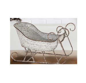 ENSEMBLE DE 2 Décor De Noël Santa Chaise Traîneau Occasion De Noël Véhicule Décoratif Intérieur Extérieur Debout Ornement Traîneau Vert - Product Image 3