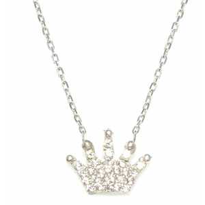Colgante de Corona de Plata de Ley 925 con Piedra Blanca para Regalo en Ocasiones Especiales - Product Image 1